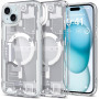 Custodia Spigen Ultra Hybrid Mag con MagSafe per Apple iPhone 15 Plus / 14 Plus, Zero One, bianca