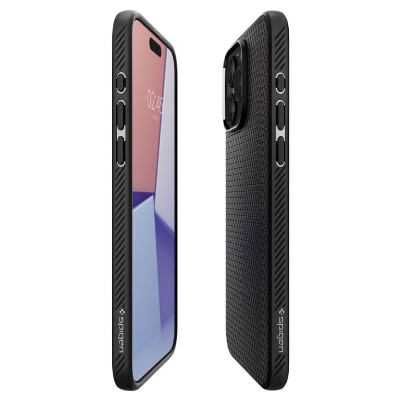 Custodia Spigen Liquid Air per Apple iPhone 15 Pro, nero opaco
