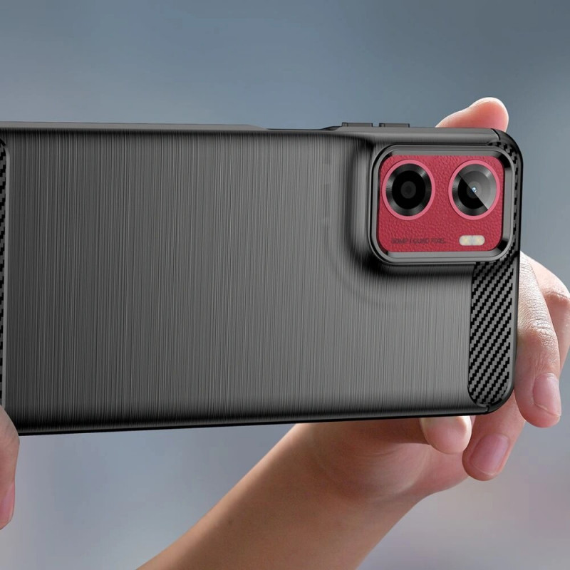 Custodia Tech-Protect TPUCarbon per Motorola Moto G05 / E15, nera