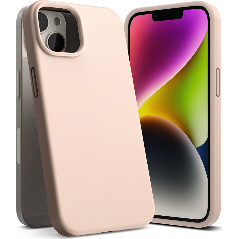 Custodia in silicone Ringke per Apple iPhone 14 Plus / 15 Plus, rosa sabbia
