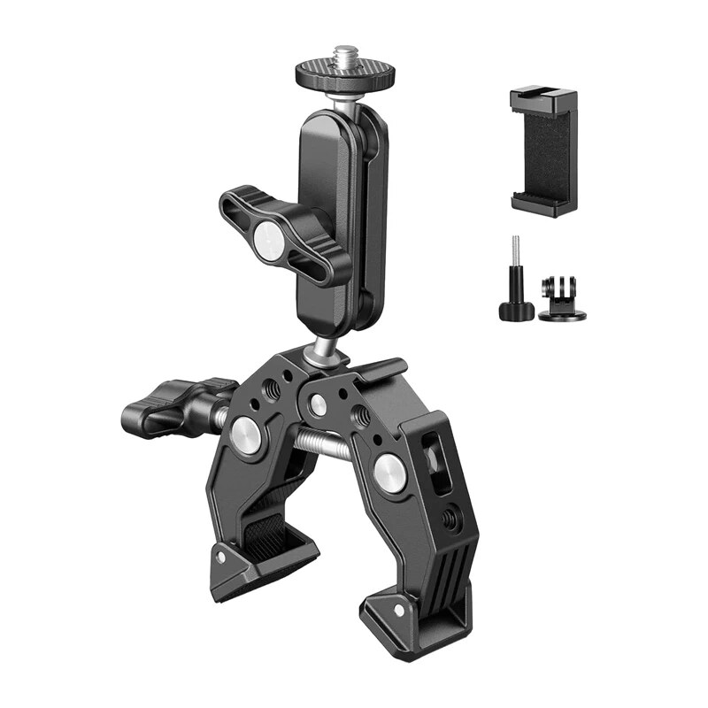 Supporto a morsetto Super Clamp Neewer ST83 con braccio magico a doppia testa a sfera da 3" (10104474)