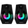 Casse per computer SVEN 370 alimentate via USB, nere, 2.0, 6 W, luce RGB