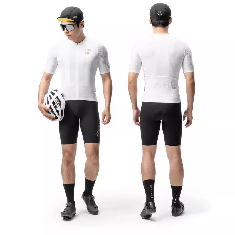 Maglia da ciclismo a maniche corte Rockbros YDDX011 Diamond, taglia M, bianca