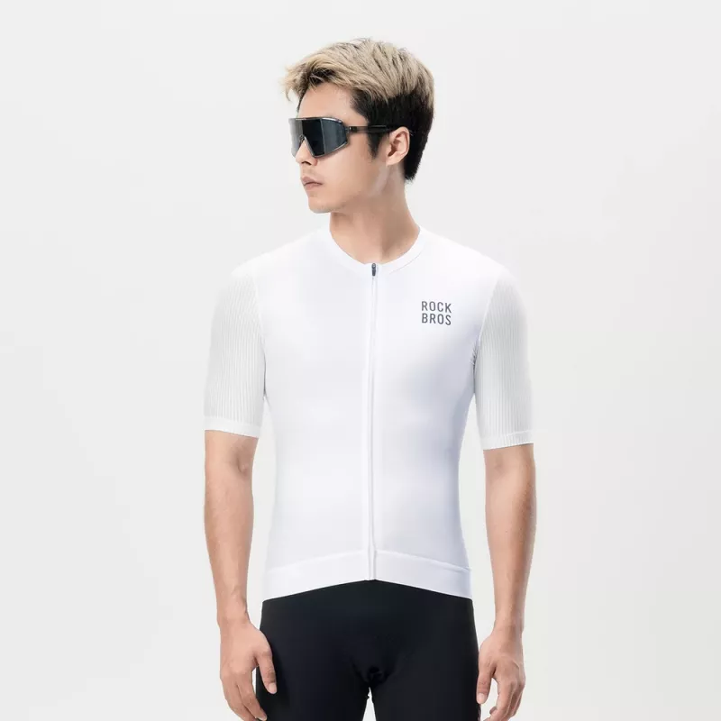 Maglia da ciclismo a maniche corte Rockbros 15200025, taglia XL, bianca