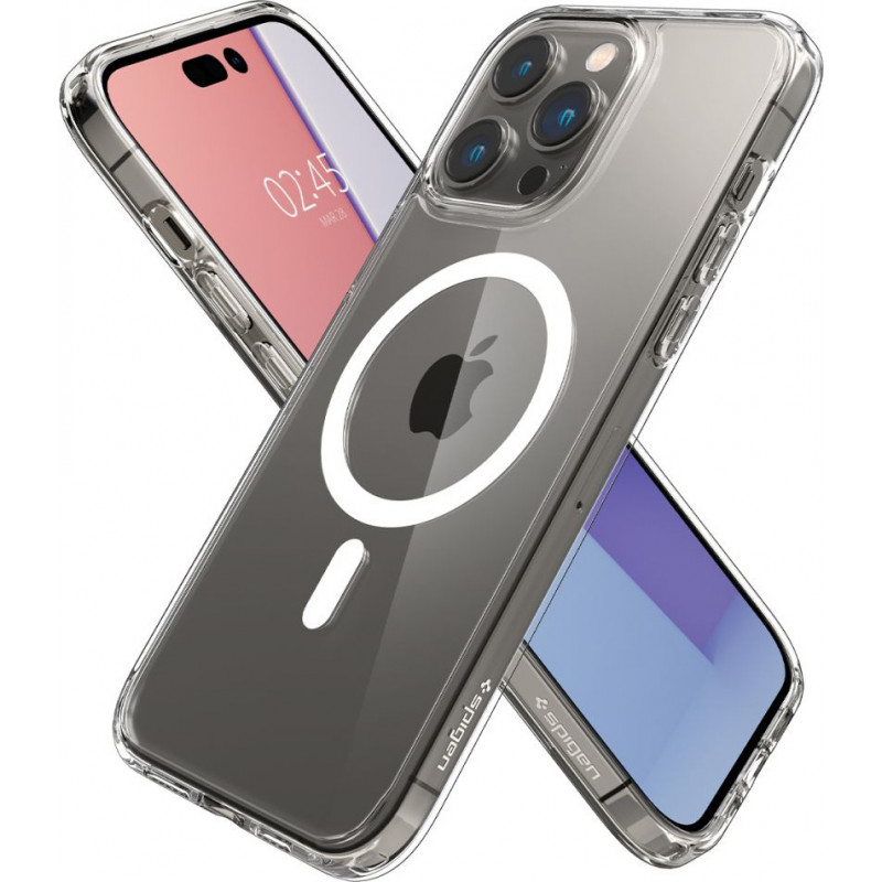 Custodia MagSafe Spigen Ultra Hybrid Mag (ACS04969) per Apple iPhone 14 Pro, bianca