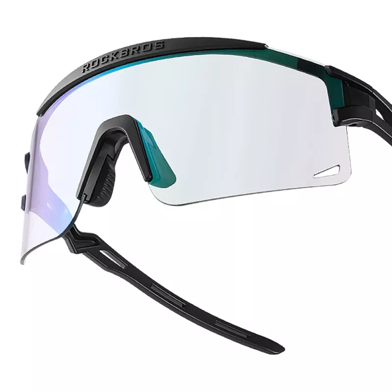Occhiali da ciclismo fotocromatici Rockbros con protezione UV e inserto correttivo, neri