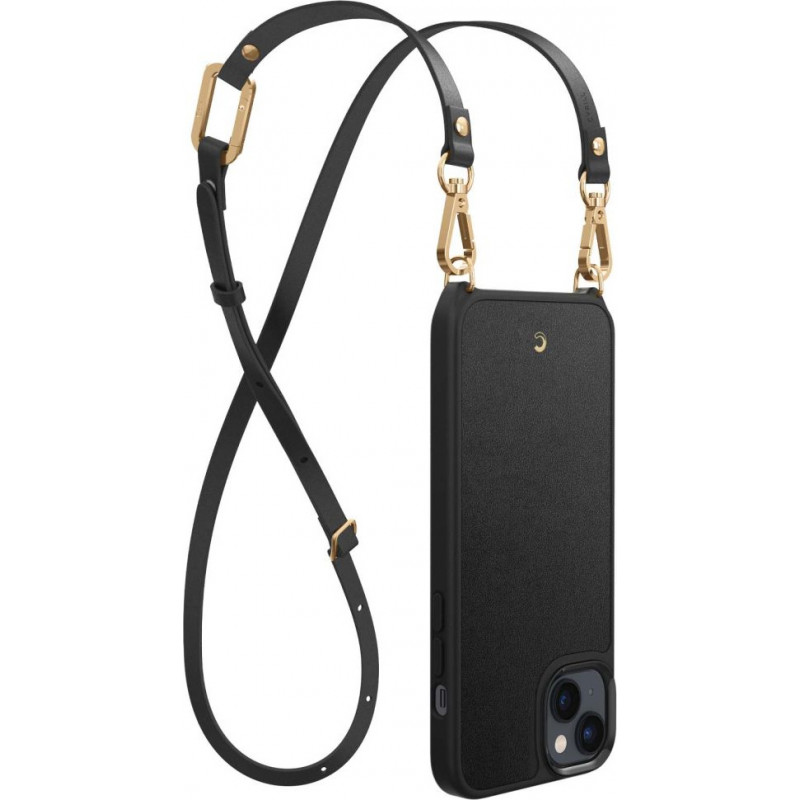 Custodia MagSafe Spigen Cyrill Classic Charm Mag (ACS04948) con cinturino per Apple iPhone 14 Plus / 15 Plus, nera