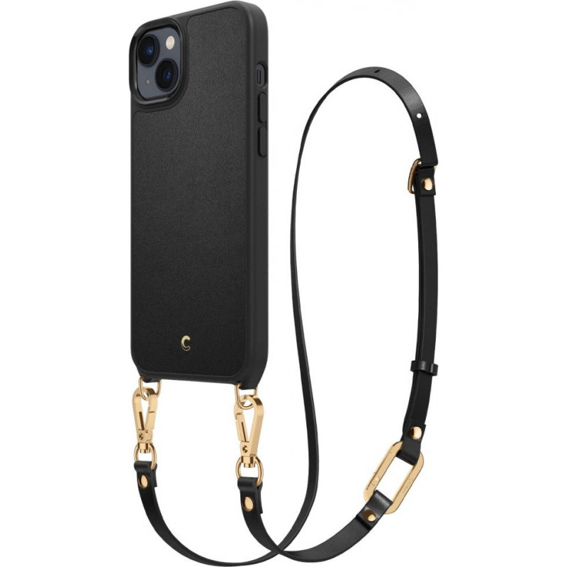 Custodia MagSafe Spigen Cyrill Classic Charm Mag (ACS04948) con cinturino per Apple iPhone 14 Plus / 15 Plus, nera