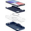 Custodia MagSafe Spigen Silicone Fit Mag (ACS04921) per Apple iPhone 14 Plus / 15 Plus, blu navy