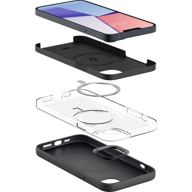 Custodia MagSafe Spigen Silicone Fit Mag (ACS04920) per Apple iPhone 14 Plus / 15 Plus, nera