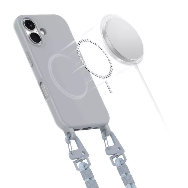 Custodia MagSafe Tech-Protect MagNecklace 26328-0 per Apple iPhone 16, grigia