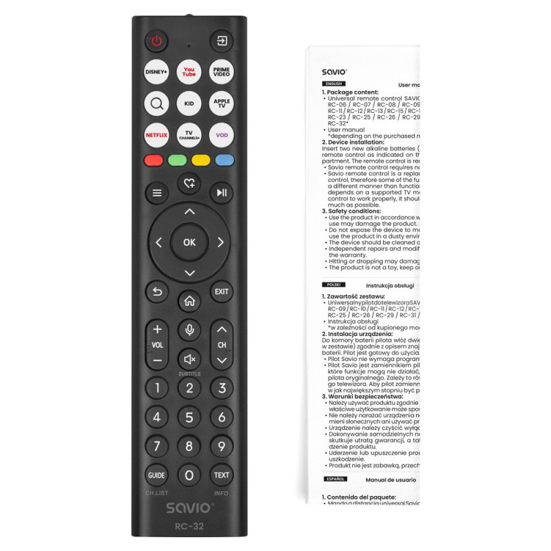 Telecomando universale di ricambio Savio RC-32 per TV Hisense