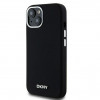 Custodia rigida DKNY Apple iPhone 15 Liquid Silicone Small Metal Logo MagSafe, nera