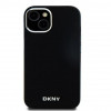 Custodia rigida DKNY Apple iPhone 15 Liquid Silicone Small Metal Logo MagSafe, nera