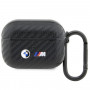 Custodia BMW BMAPWMPUCA2 Carbon Double Metal Logo per Apple AirPods Pro, nera