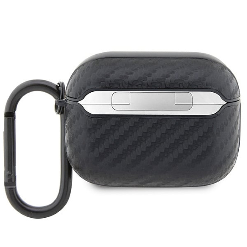 Custodia BMW BMAPWMPUCA2 Carbon Double Metal Logo per Apple AirPods Pro, nera