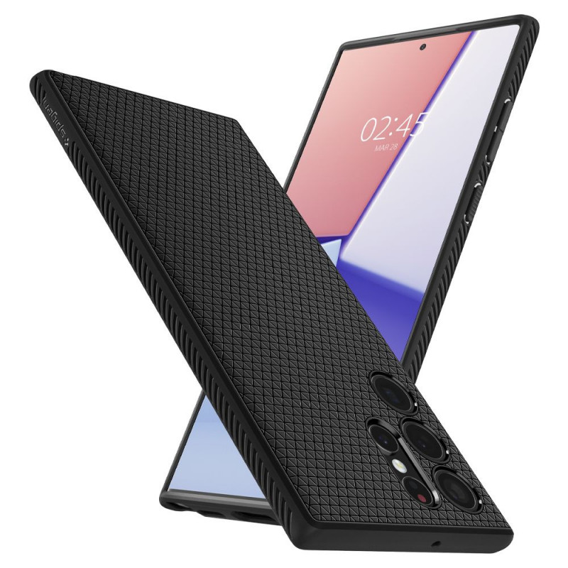 Custodia Spigen Liquid Air per Samsung Galaxy S22 Ultra, nero opaco