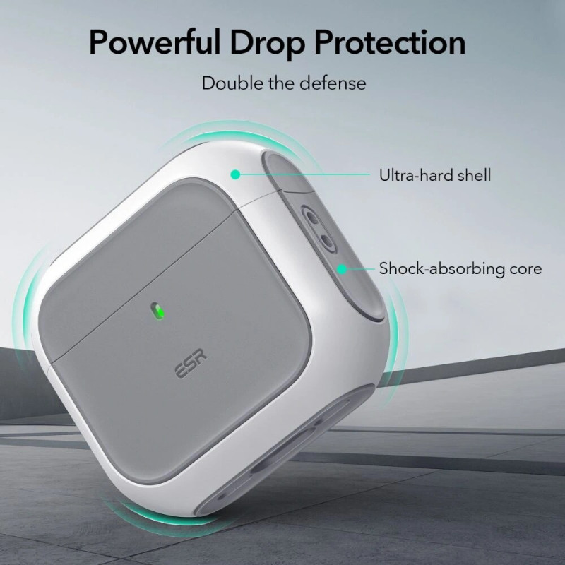 Custodia ESR Orbit HaloLock MagSafe per Apple AirPods 4, bianca