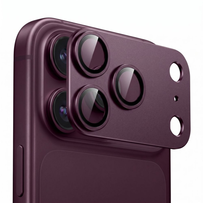 Tech-Protect Camfull Fit+ Protezione per lenti fotocamera per Apple iPhone 18 Pro, bordeaux