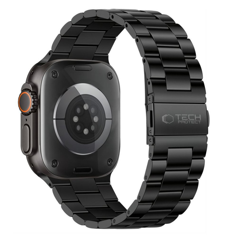 Tech-Protect Stainless THP6099 cinturino in acciaio inossidabile per Apple Watch 8 / 9 / 10 / 11 / 12 / SE / Ultra 44/45/46/49 mm, nero