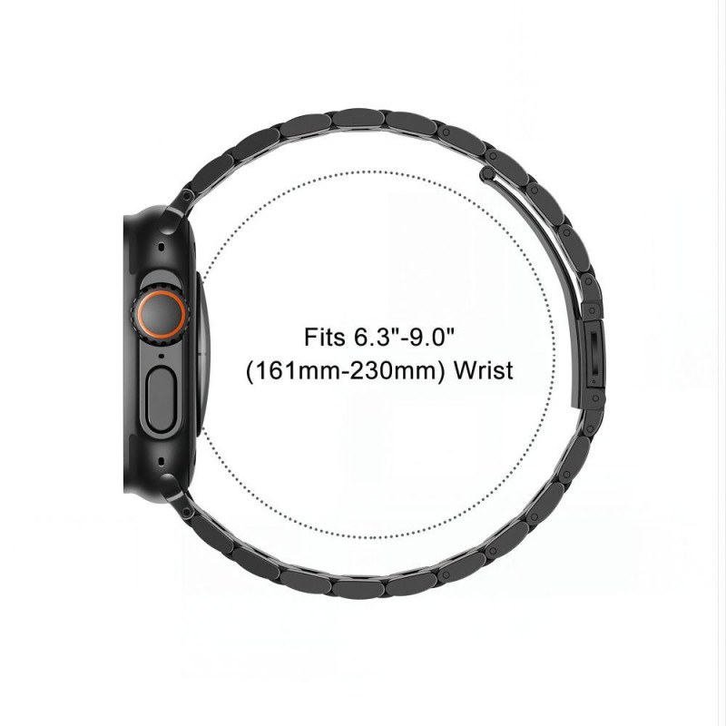 Tech-Protect Stainless THP6099 cinturino in acciaio inossidabile per Apple Watch 8 / 9 / 10 / 11 / 12 / SE / Ultra 44/45/46/49 mm, nero