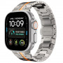 Tech-Protect Stainless THP6100 bracciale in acciaio inossidabile per Apple Watch 8 / 9 / 10 / 11 / 12 / SE / Ultra 44/45/46/49 mm, Titanium/Arancione