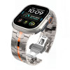 Tech-Protect Stainless THP6100 bracciale in acciaio inossidabile per Apple Watch 8 / 9 / 10 / 11 / 12 / SE / Ultra 44/45/46/49 mm, Titanium/Arancione