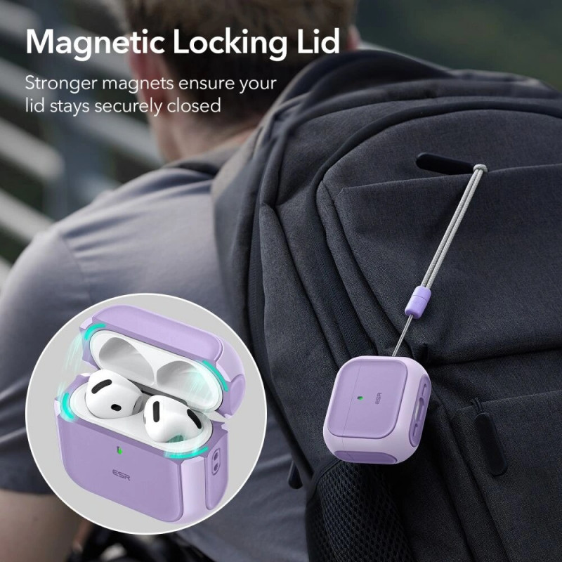 Custodia ESR Orbit HaloLock MagSafe per Apple AirPods 4, viola