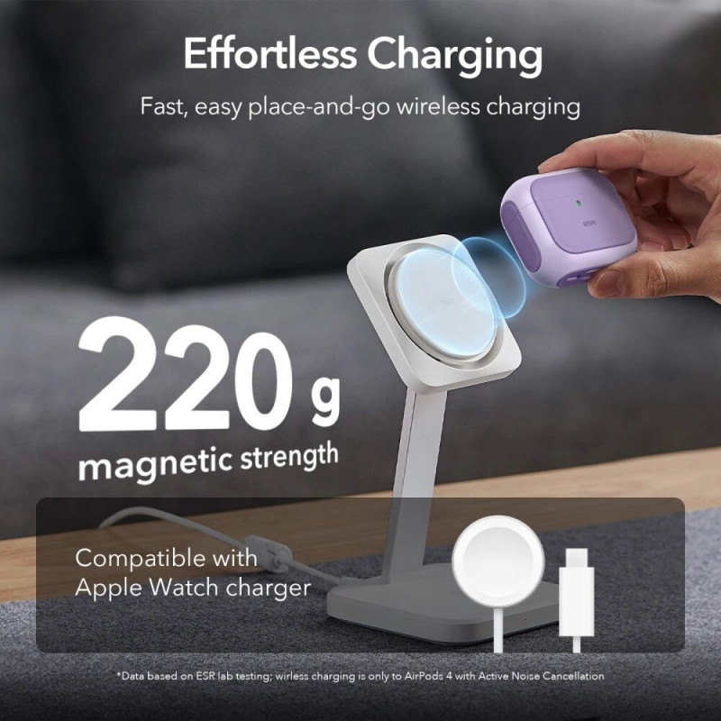 Custodia ESR Orbit HaloLock MagSafe per Apple AirPods 4, viola