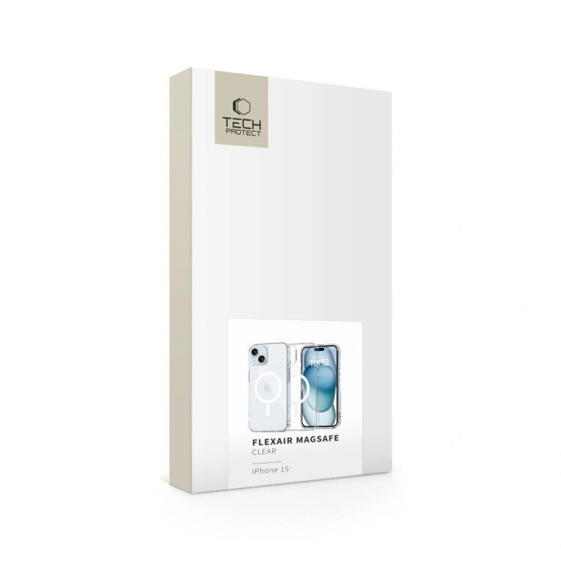 Custodia Tech-Protect FlexAir MagSafe THP3578 per Apple iPhone 15, trasparente
