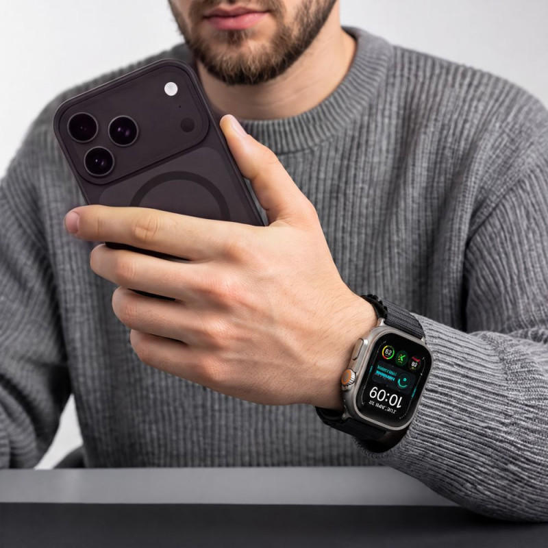 Cinturino per Apple Watch 8 / 9 / 10 / 11 / 12 / SE / Ultra 44/45/46/49 mm Tech-Protect Nylon Pro, nero