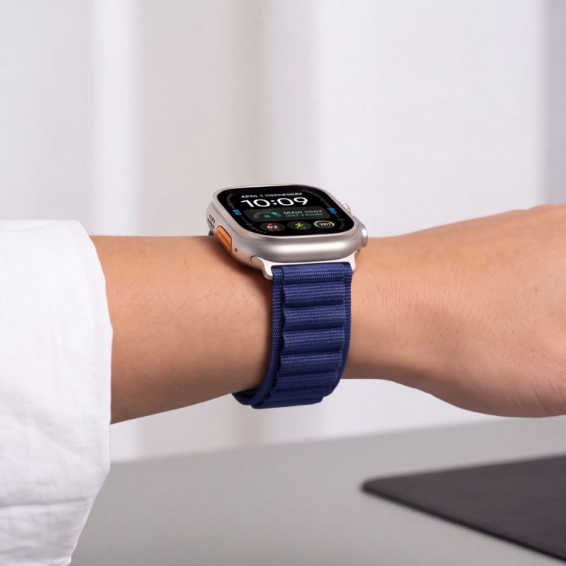 Cinturino per Apple Watch 8 / 9 / 10 / 11 / 12 / SE / Ultra 44/45/46/49 mm Tech-Protect Nylon Pro, blu navy