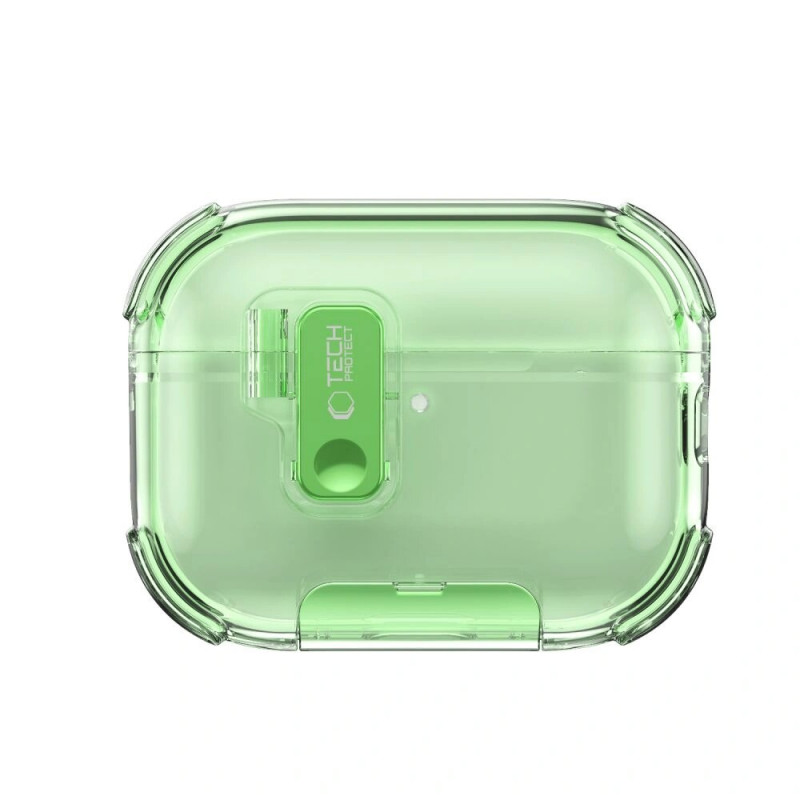 Custodia protettiva Tech-Protect Bounce Pro per custodia di ricarica Apple AirPods Pro 3, verde matcha
