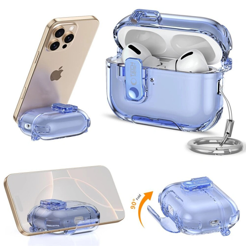 Custodia protettiva Tech-Protect Bounce Pro per case di ricarica Apple AirPods Pro 3, trasparente