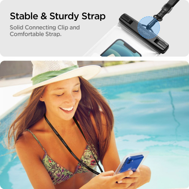 Custodia impermeabile universale Spigen A601 (2 pz), trasparente cristallo