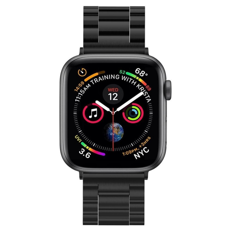 Cinturino Spigen Modern Fit per Apple Watch 4/5/6/7/SE/8/9/Ultra 44/45/49 mm, acciaio inossidabile, nero
