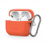 Custodia con gancio in silicone Tech-Protect per Apple AirPods Pro 1 / 2, arancione neon