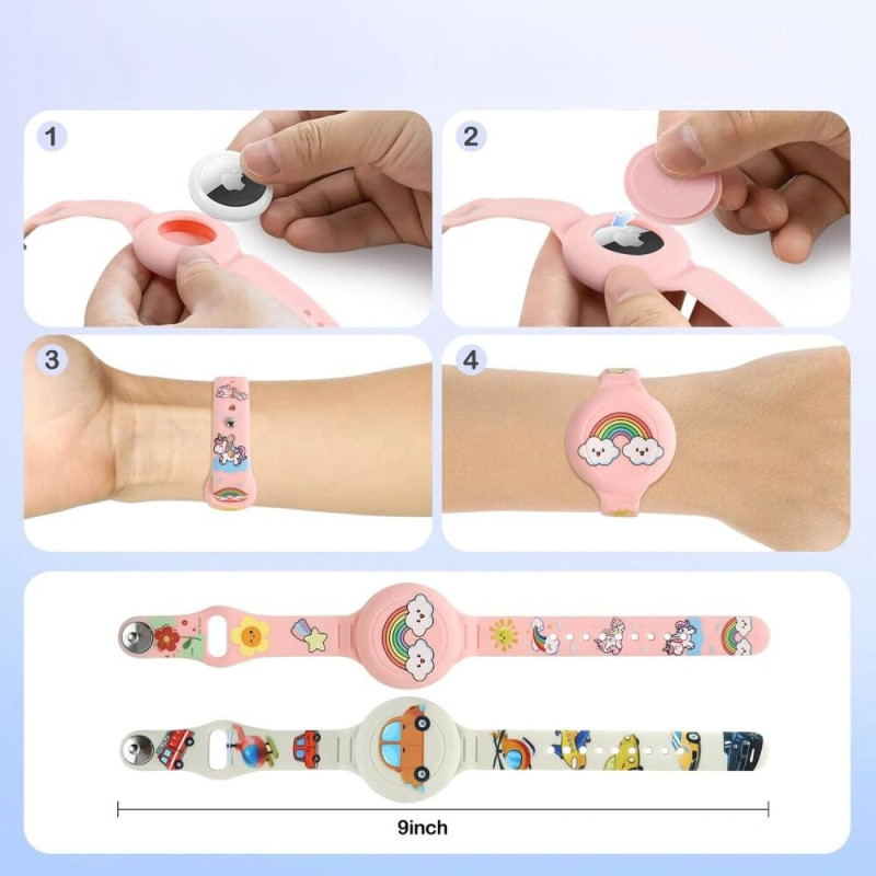 Tech-Protect Smooth Band per bambini bracciale per Apple AirTag 1 / 2, colorato (2 pz)