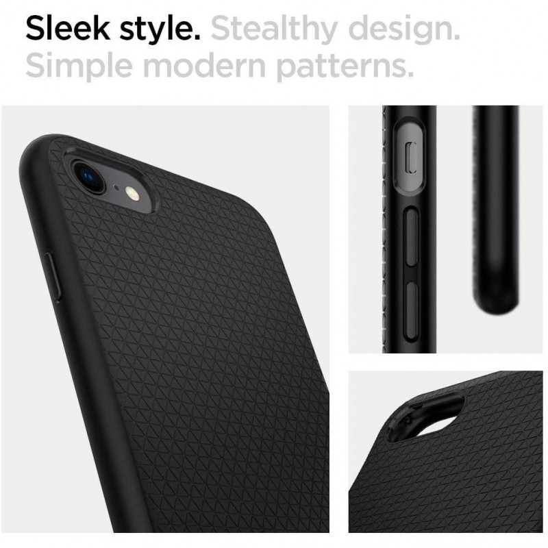 Custodia Liquid Air Spigen per Apple iPhone SE 2022 / SE 2020 / 8 / 7, nera
