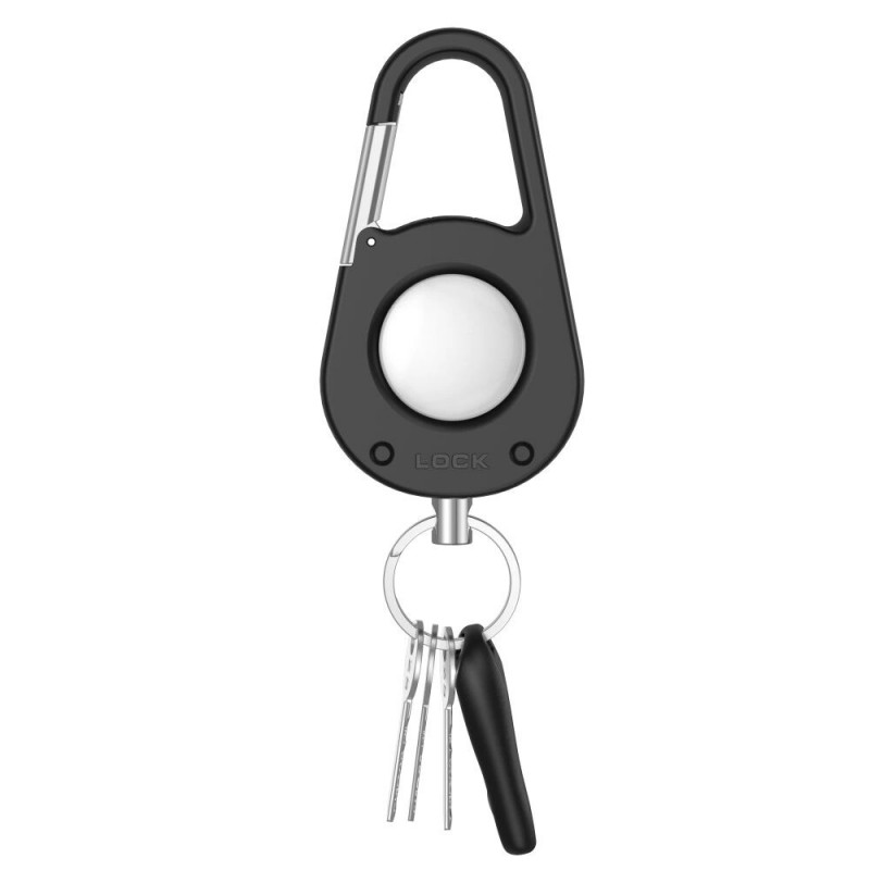 Custodia portachiavi con moschettone Tech-Protect Slidelock per Apple AirTag 1/2, nera