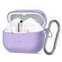 Custodia in silicone con gancio Tech-Protect per Samsung Galaxy Buds 3 / 3 FE / 3 Pro, lavanda