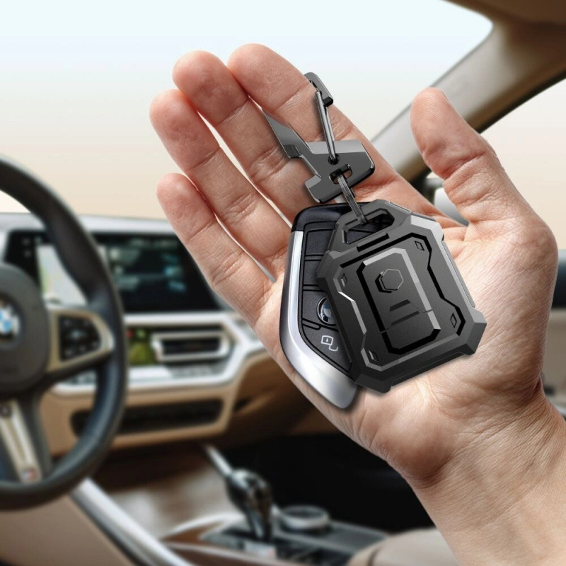 Custodia Tech-Protect Kevlar Pro per Apple AirTag 1 / 2, nera
