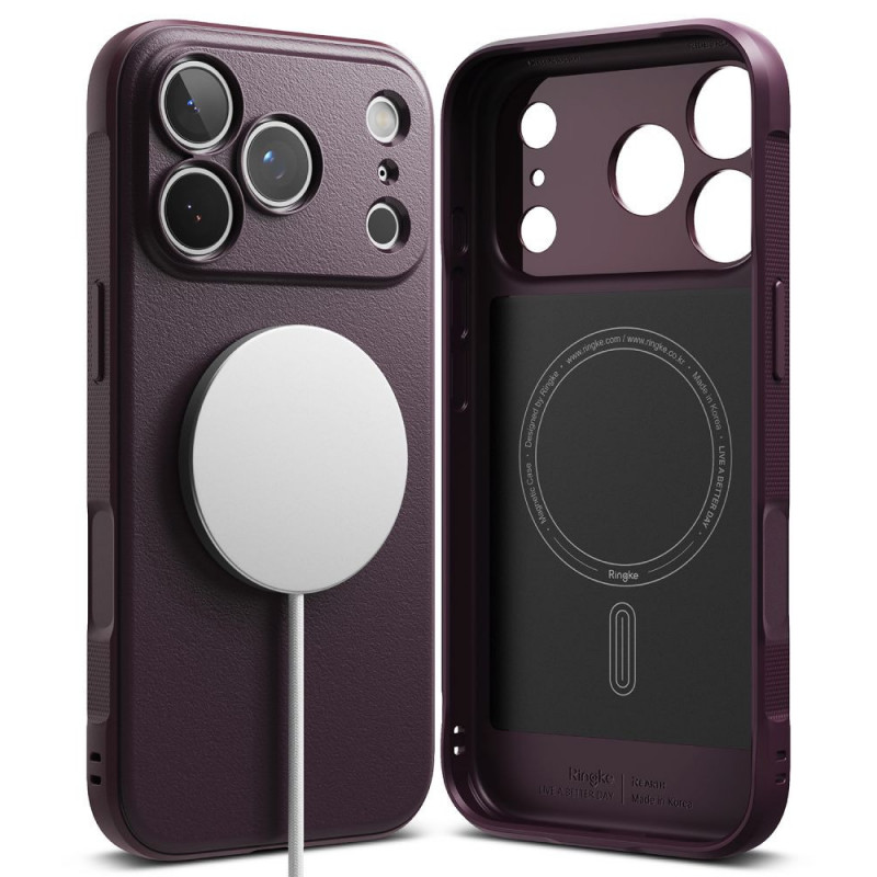 Custodia Ringke Onyx Magnetic MagSafe RGK12089 per Apple iPhone 17 Pro Max / 18 Pro Max, bordeaux