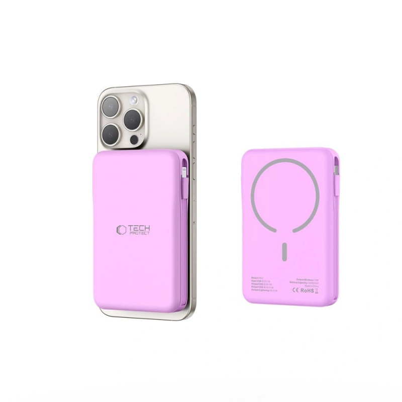 Tech-Protect PB31 LifeMag Power Bank MagSafe, 10000 mAh, 15 W, lavanda