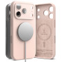Custodia magnetica MagSafe in silicone Ringke per Apple iPhone 18 Pro, rosa sabbia