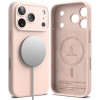 Custodia magnetica MagSafe in silicone Ringke per Apple iPhone 18 Pro, rosa sabbia