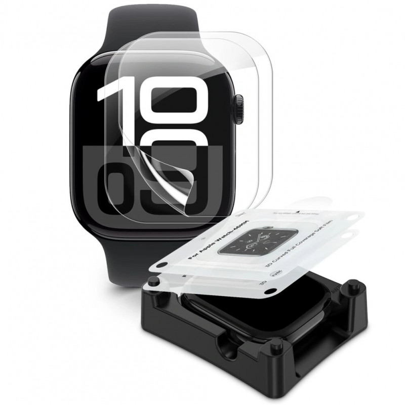 Tech-Protect Supreme Set Pellicola in idrogel per Apple Watch 10 / 11 46 mm, trasparente (2 pz)