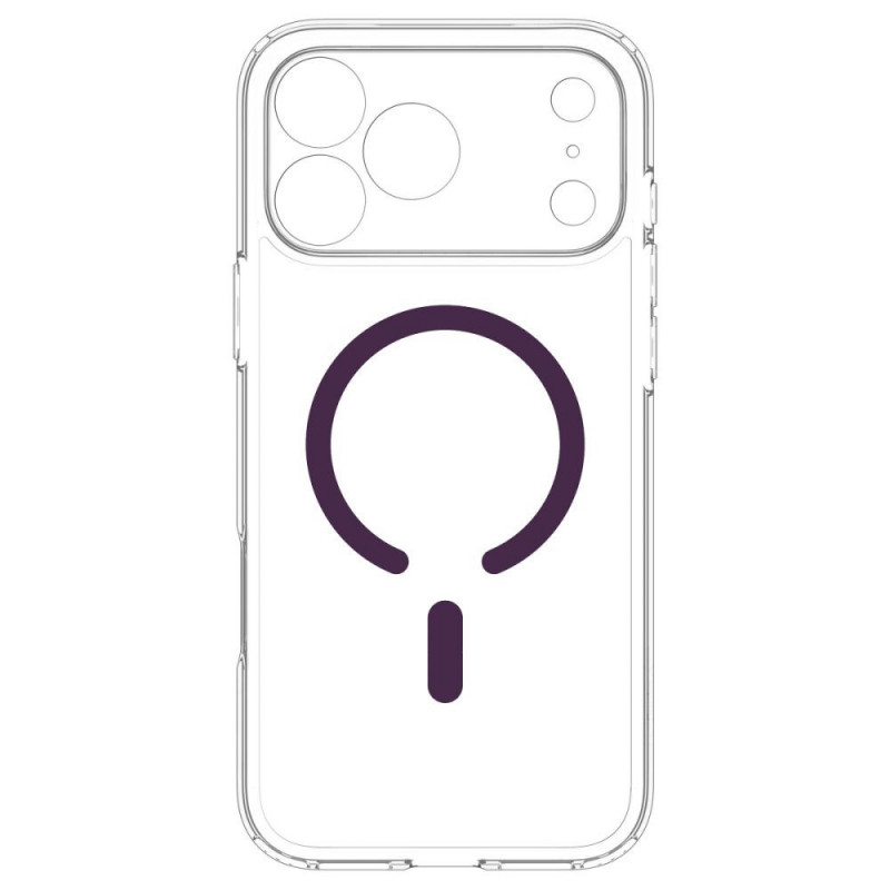 Custodia Spigen Ultra Hybrid MagSafe per Apple iPhone 17 Pro Max / 18 Pro Max, trasparente/bordeaux