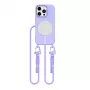 Custodia Tech-Protect Magnecklace MagSafe con lanyard per Apple iPhone 16 Pro, viola