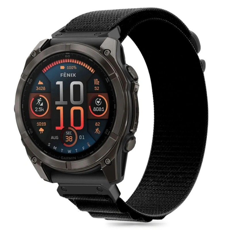 Cinturino Tech-Protect Nylon Pro per Garmin Fenix 5 / 6 / 6 Pro / 7 / 8 (47 mm) / E, nero